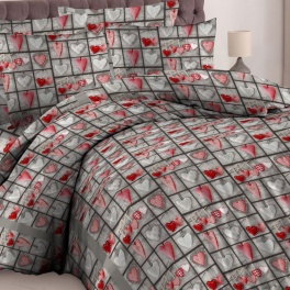 Бязь Миледи Люкс, 150см, Разноцветные сердца, 9110/1