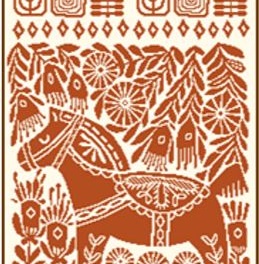 Полотенце 30х60 Расписной пони вид опал/рыжий, 7938