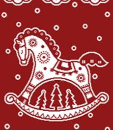 Полотенце 30х60 Лошадка-2 вид отбелка/темно-красный, 7934